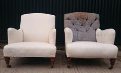1510201919th Century Pair of Antique Howard and Sons Turned Leg Bridgewaters 27w 27d frame 37d _3.JPG